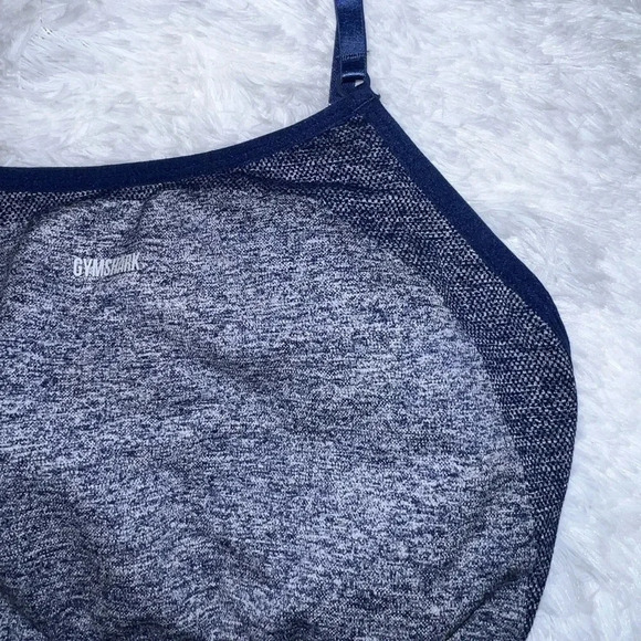 Gymshark Bra Blue With Spellout No size best for Extra small or small - Picture 1 of 4